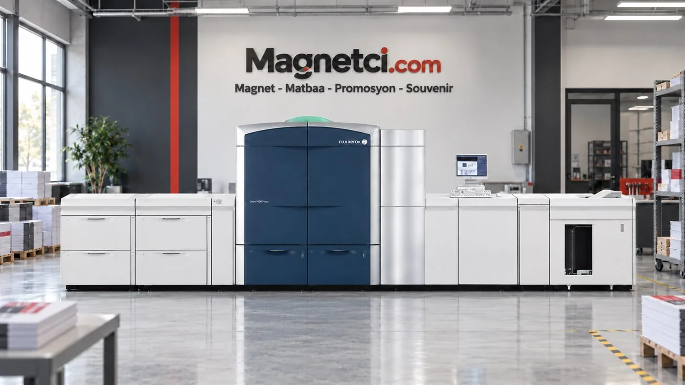 Magnetci.com üretim tesisindeki Xerox Color 1000 baskı makinesi