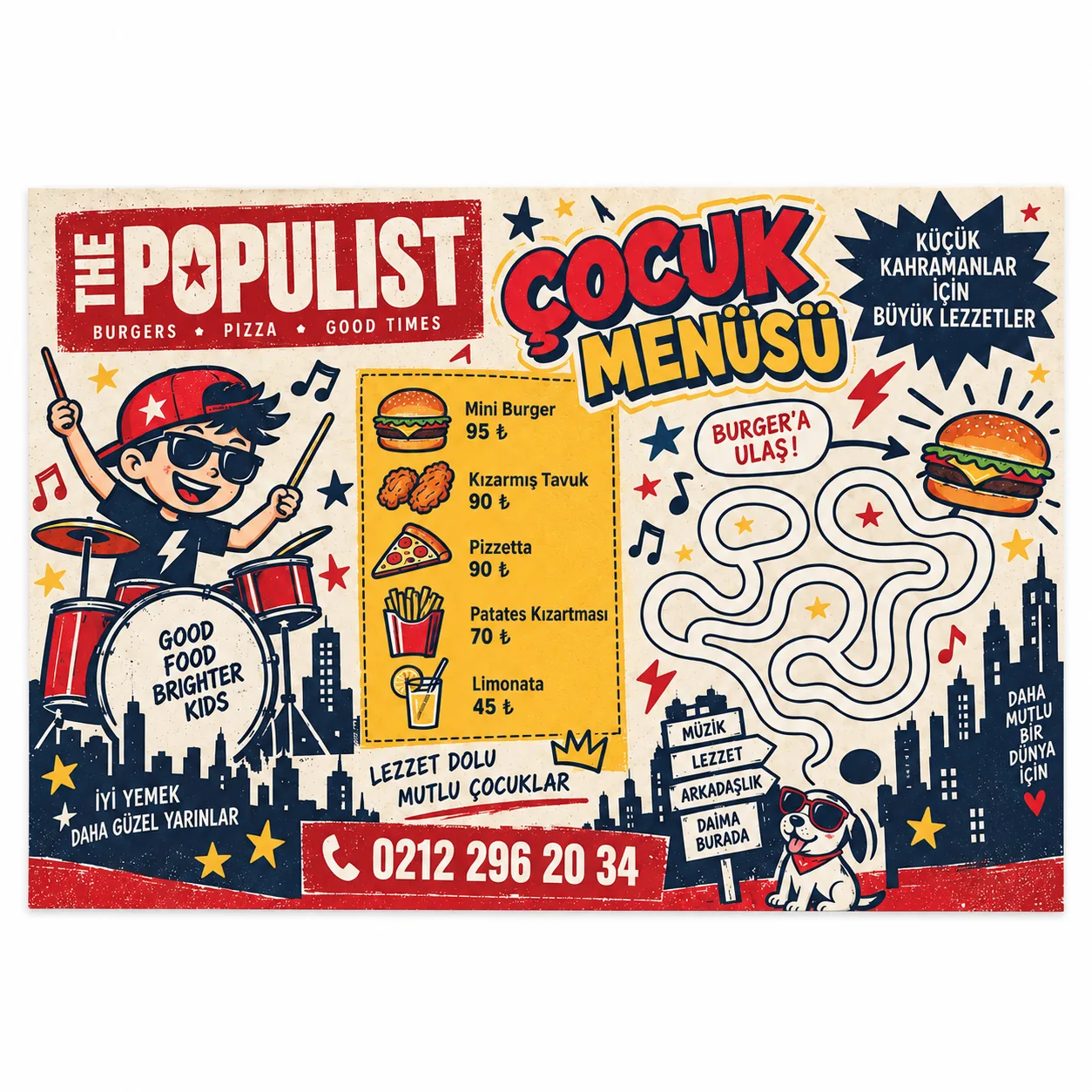 AMS-03 The Populist temalı Amerikan servis kuşbakışı beyaz zemin ürün görseli