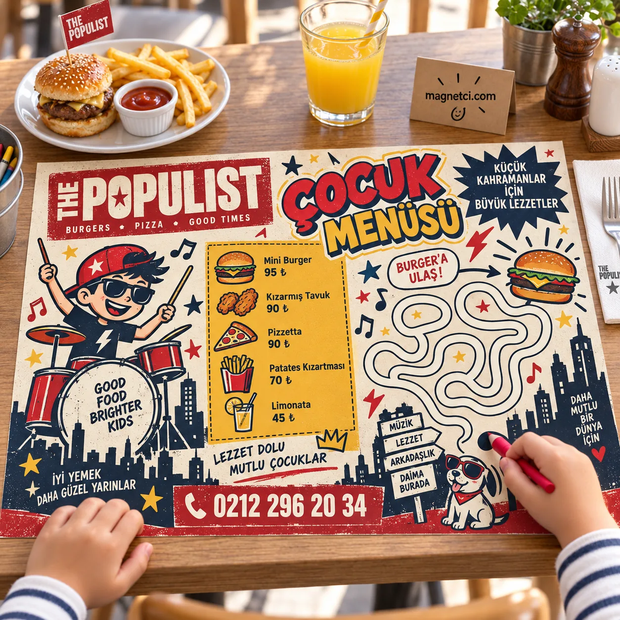 AMS-03 The Populist temalı Amerikan servis restoran kullanım senaryosu