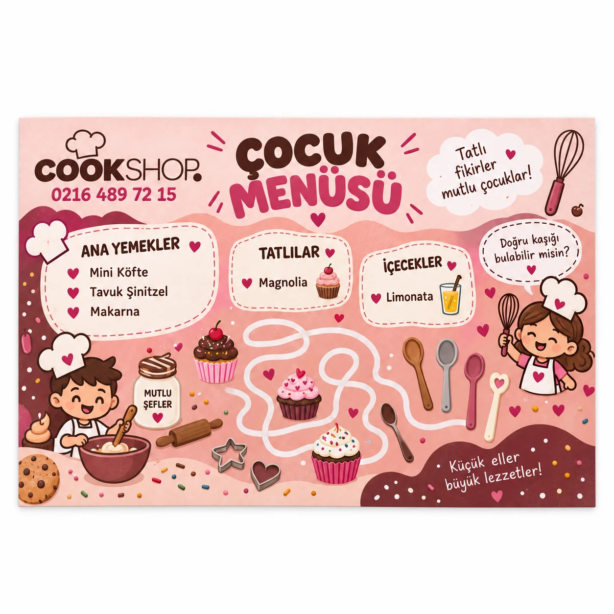 AMS-04 Cookshop temalı Amerikan servis kuşbakışı beyaz zemin ürün görseli
