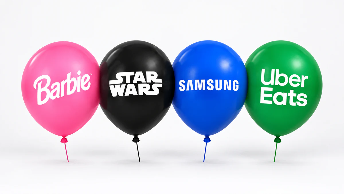 Dört farklı renkte logolu baskılı promosyon balonu
