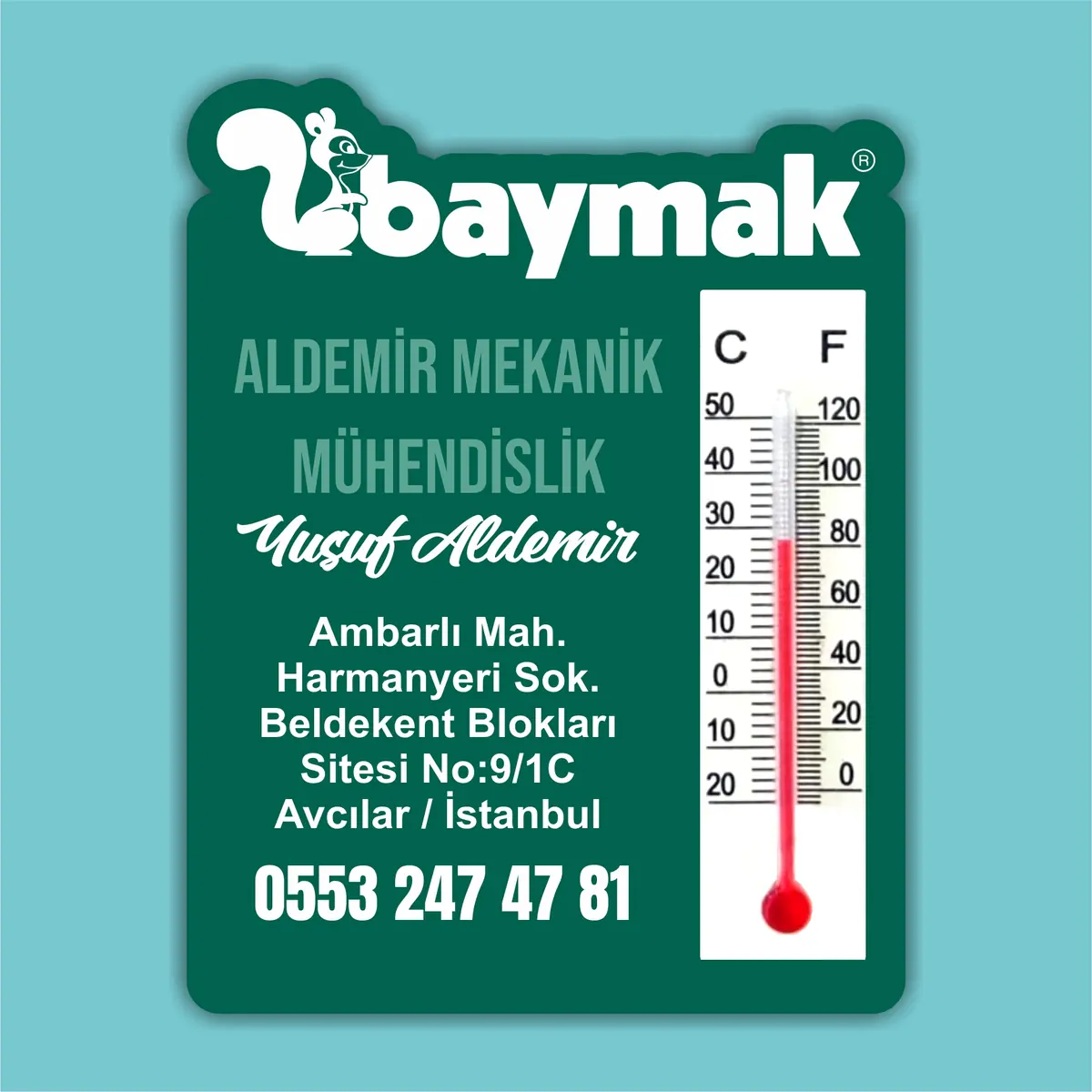 DTM-04 kodlu DERECELİ TERMOMETRELİ MAGNET üretim örneği