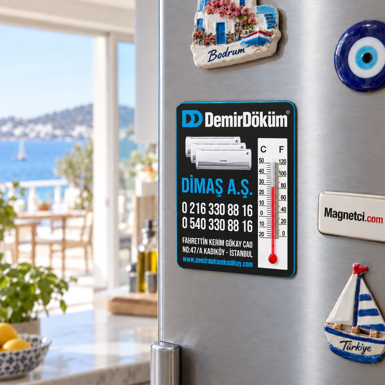 DTM-07 dereceli termometreli magnet kullanım sahnesi