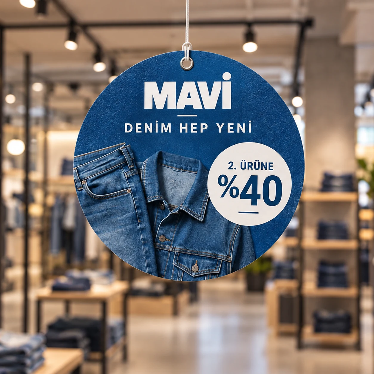 DNK-05 mağaza içinde asılı dönkart kullanım senaryosu
