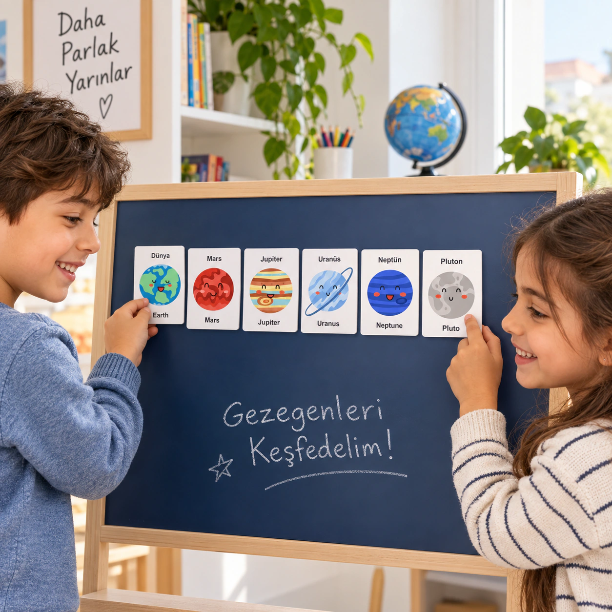 PSM-12 eğitici magnet setiyle oynayan Türk çocukları kullanım sahnesi