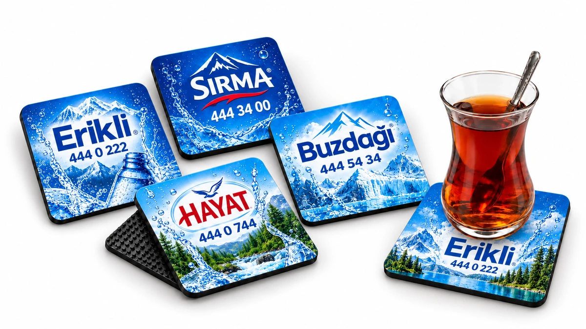 Ekonomik baskılı promosyon bardak altı üretim örnekleri