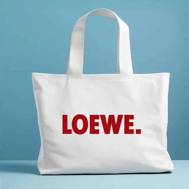 Loewe baskılı ham bez çanta