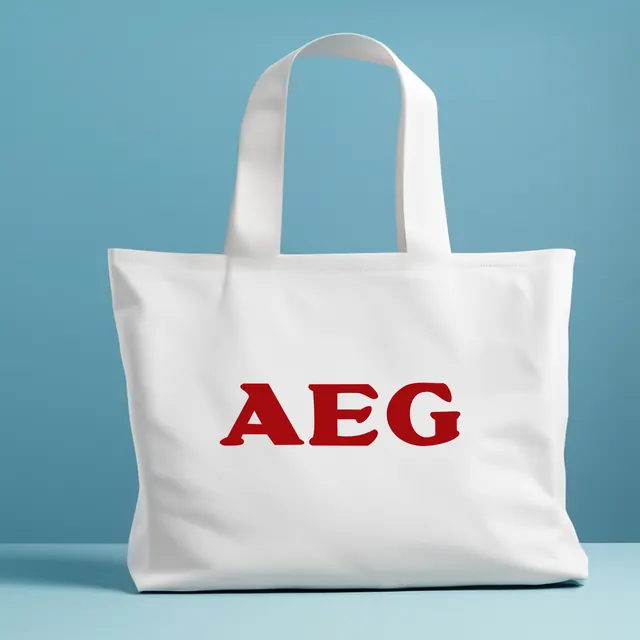 AEG baskılı ham bez çanta