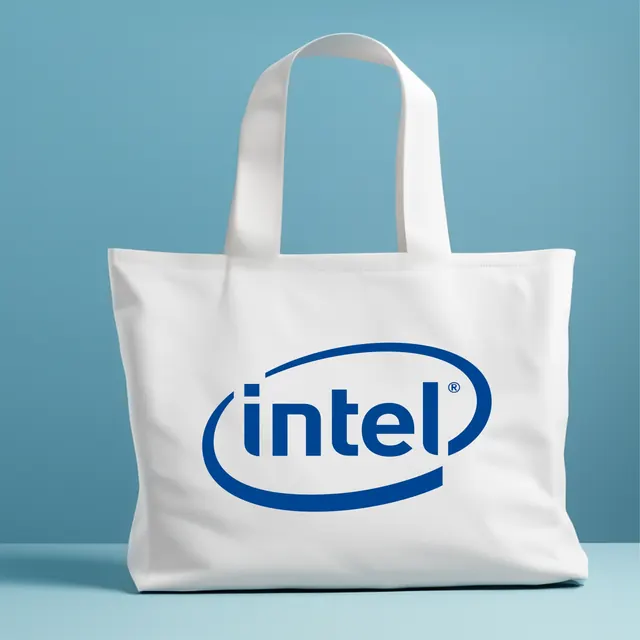 Intel baskılı ham bez çanta