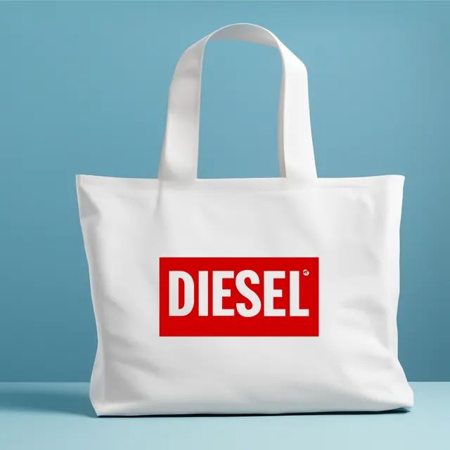 Diesel baskılı ham bez çanta