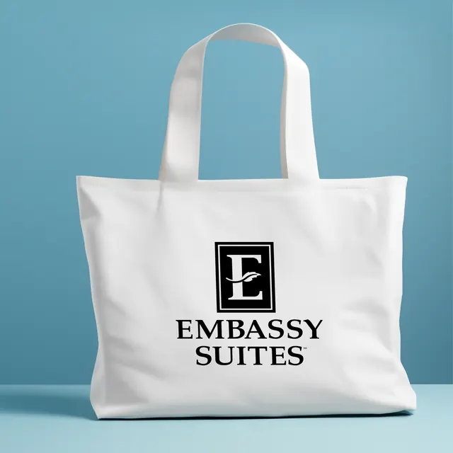 Embassy Suites baskılı ham bez çanta