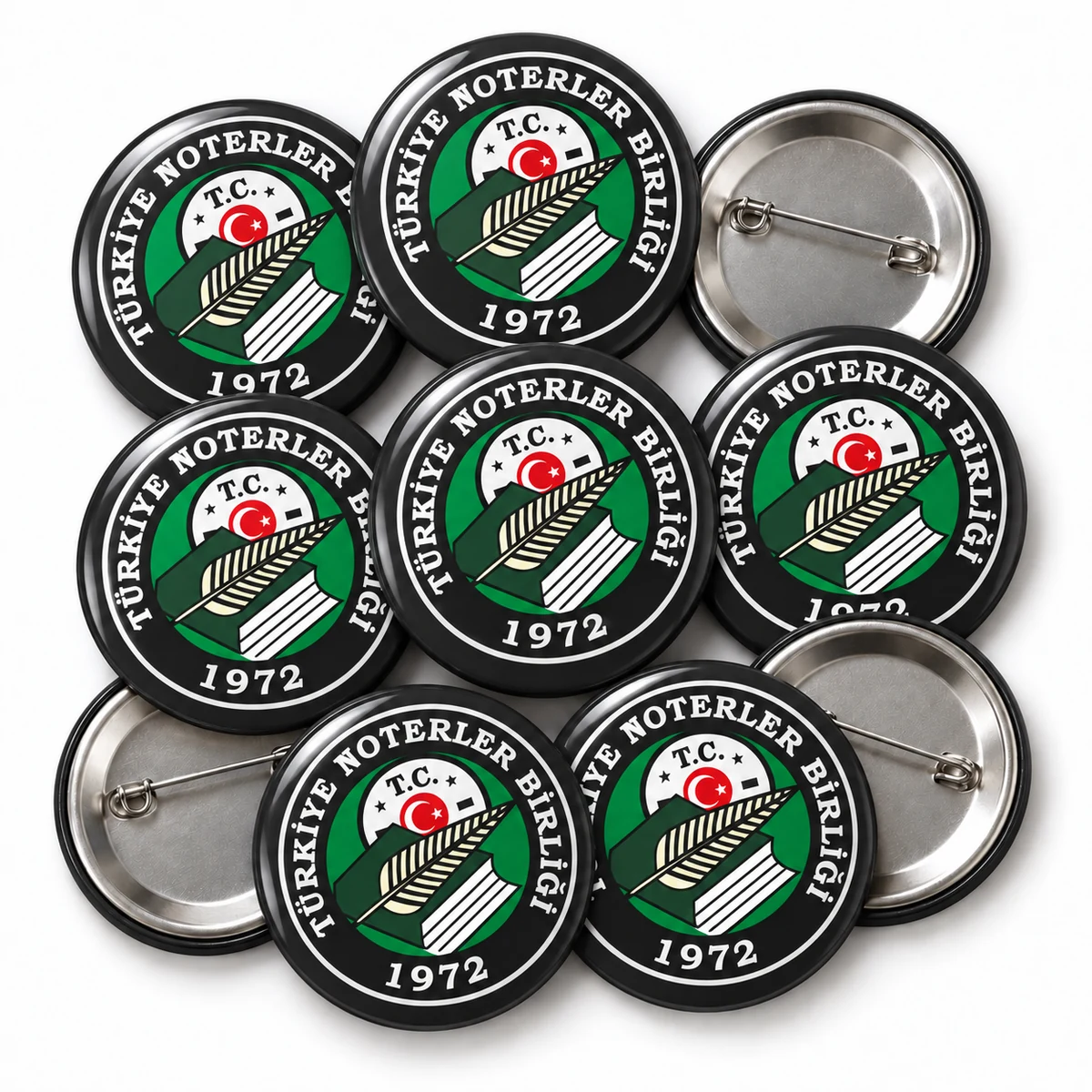 37 mm Türkiye Noterler Birliği logolu iğneli rozet