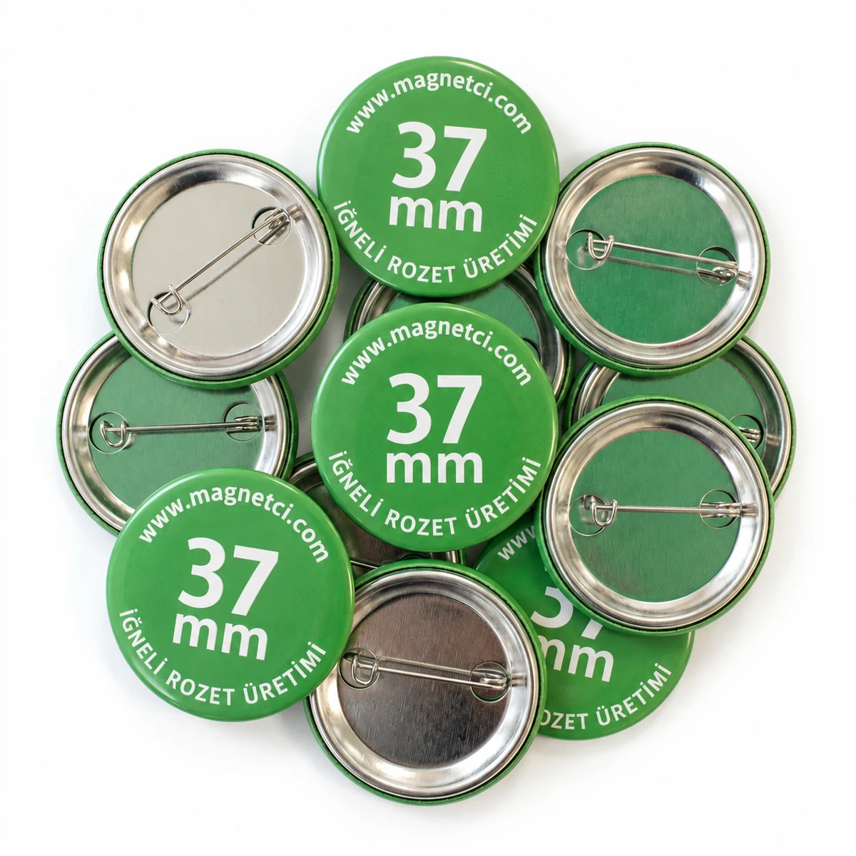 37 mm iğneli rozet üretimi - Magnetci.com