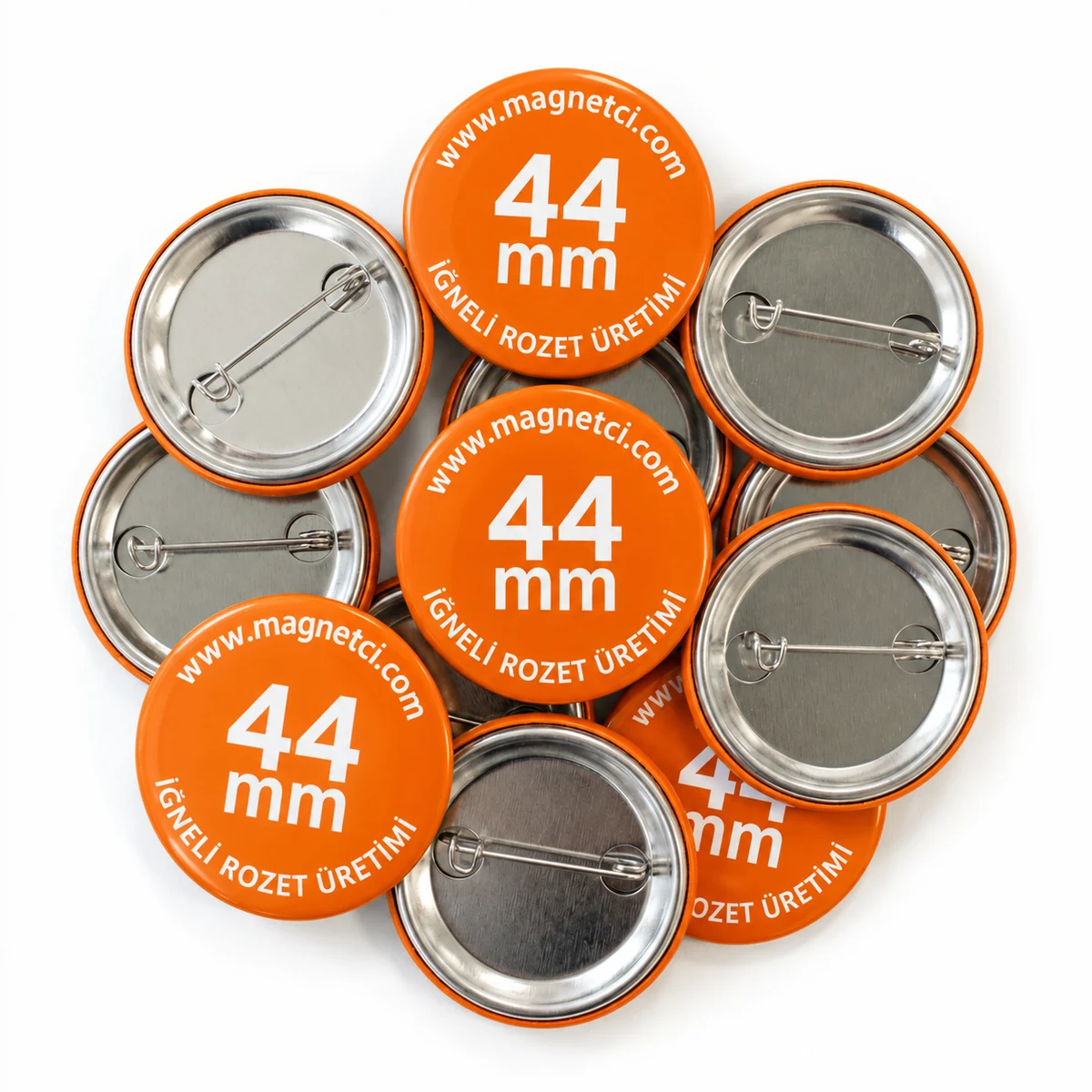 44 mm iğneli rozet üretimi - Magnetci.com
