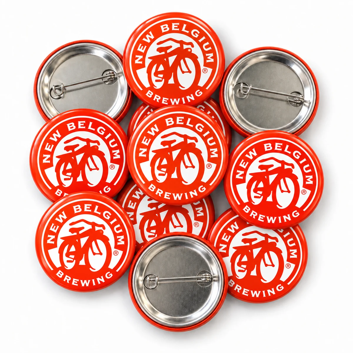 58 mm New Belgium Brewing logolu iğneli rozet