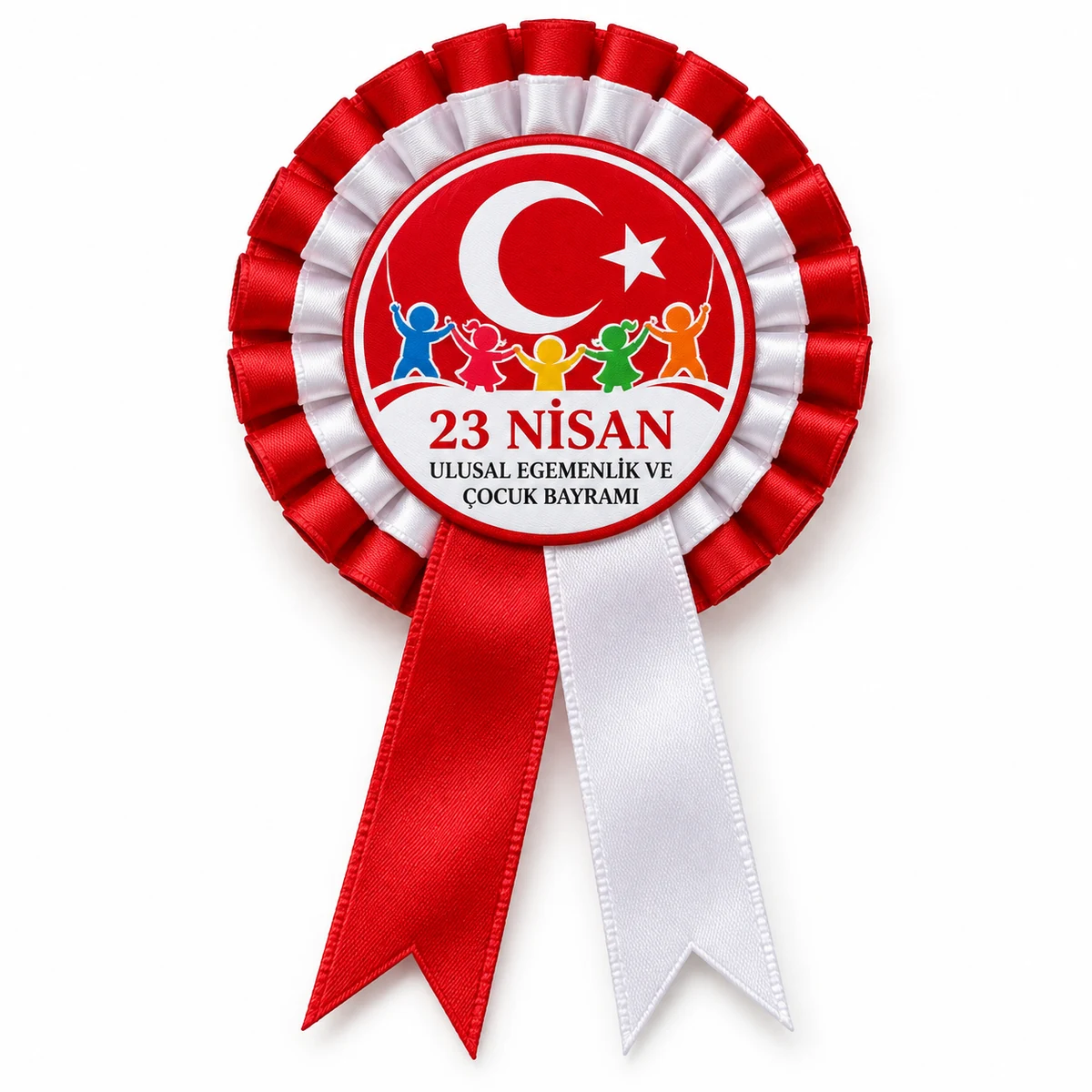 23 Nisan Ulusal Egemenlik ve Çocuk Bayramı temalı saten kokart