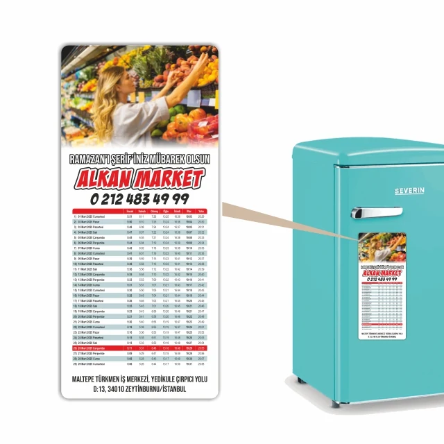 IM-02 kodlu İMSAKİYE MAGNET üretim örneği