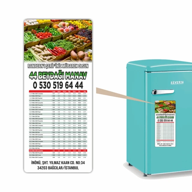 IM-03 kodlu İMSAKİYE MAGNET üretim örneği