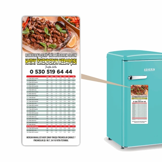 IM-04 kodlu İMSAKİYE MAGNET üretim örneği