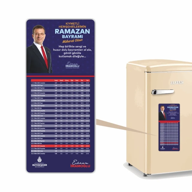 IM-08 kodlu İMSAKİYE MAGNET üretim örneği