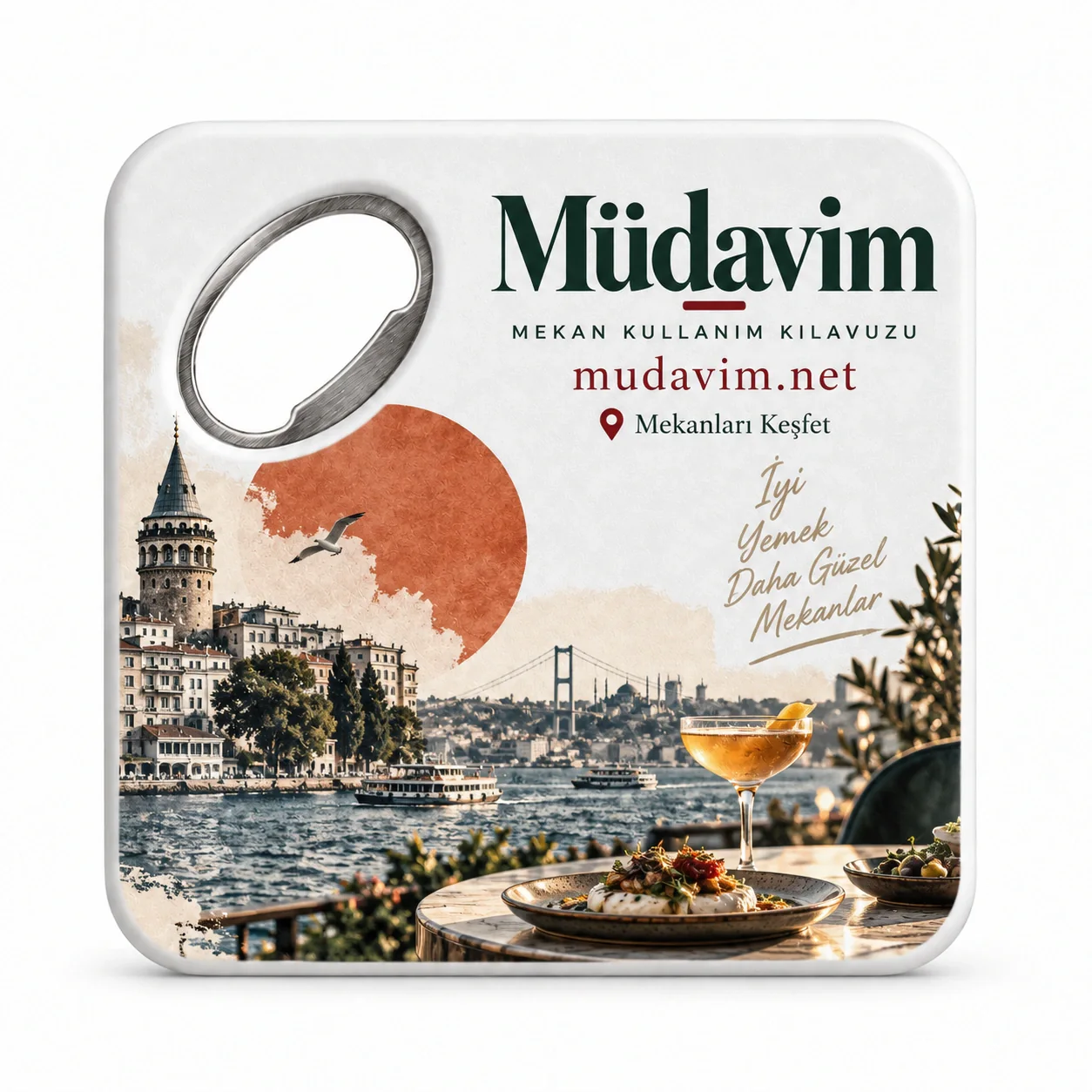 UV baskılı Kare Bardak Altı Açacak Magnet, Ürün Kodu KBA-01