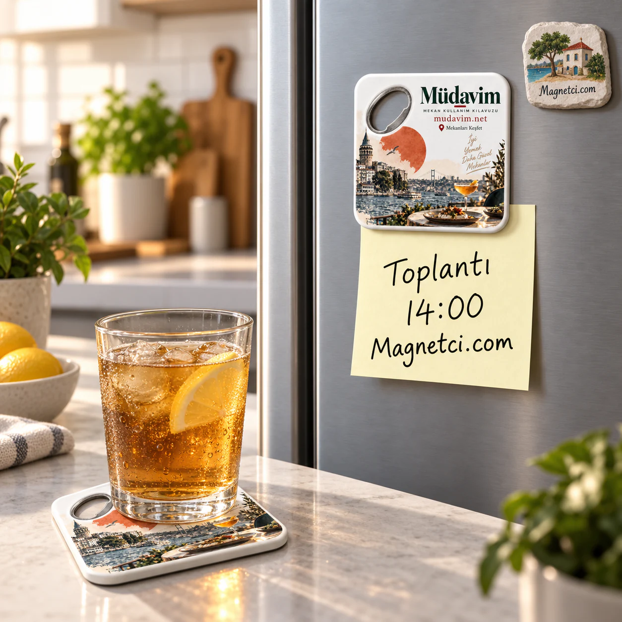 KBA-01 kodlu Kare Bardak Altı Açacak Magnet çift kullanım kullanım senaryosu
