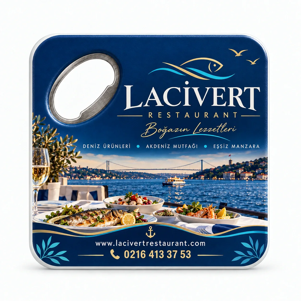 UV baskılı Kare Bardak Altı Açacak Magnet, Ürün Kodu KBA-05