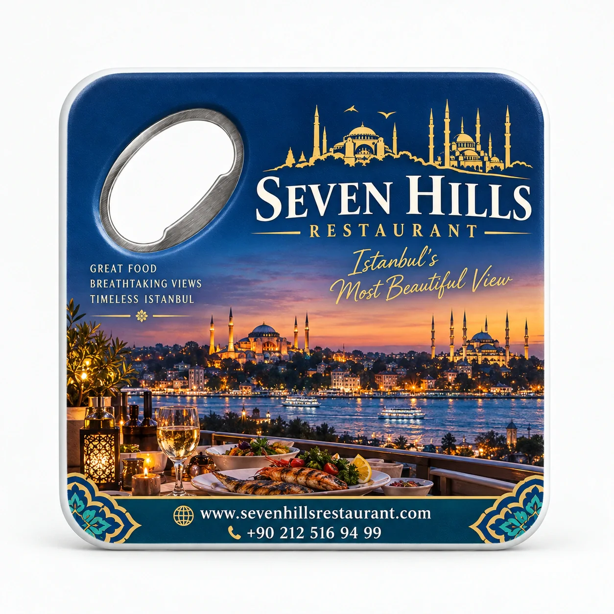 UV baskılı Kare Bardak Altı Açacak Magnet, Ürün Kodu KBA-07