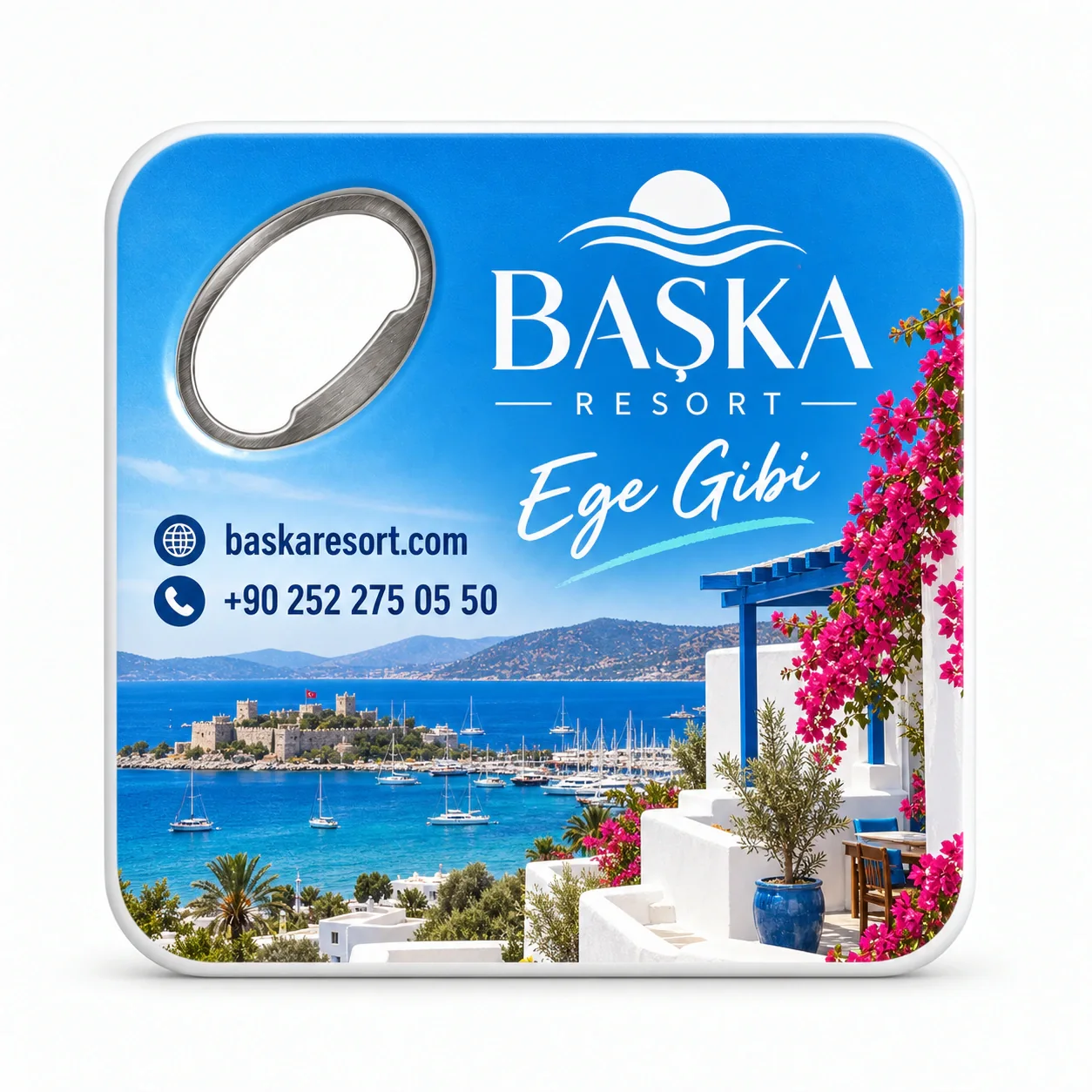 UV baskılı Kare Bardak Altı Açacak Magnet, Ürün Kodu KBA-08