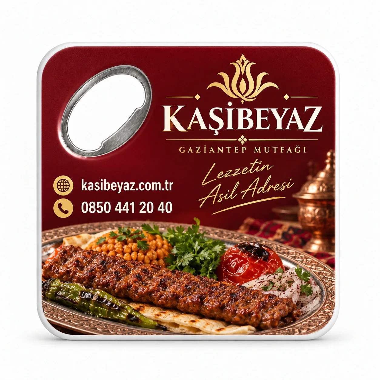 UV baskılı Kare Bardak Altı Açacak Magnet, Ürün Kodu KBA-09