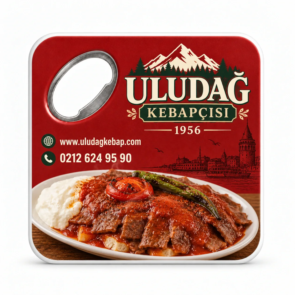 UV baskılı Kare Bardak Altı Açacak Magnet, Ürün Kodu KBA-10