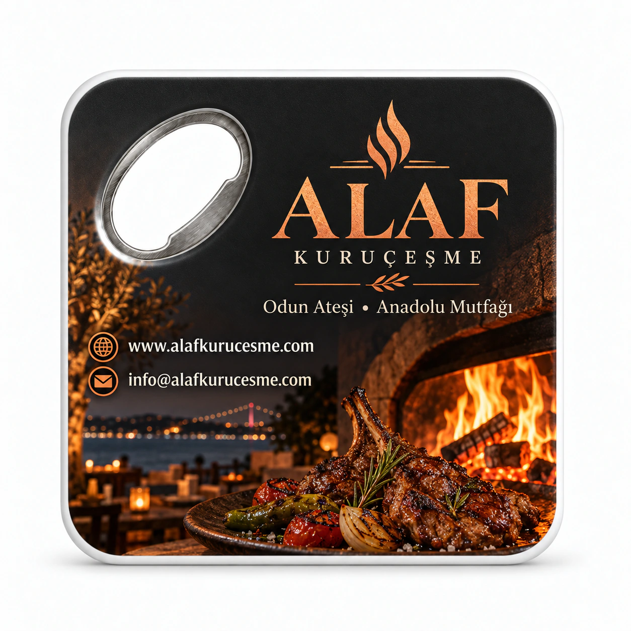 UV baskılı Kare Bardak Altı Açacak Magnet, Ürün Kodu KBA-12