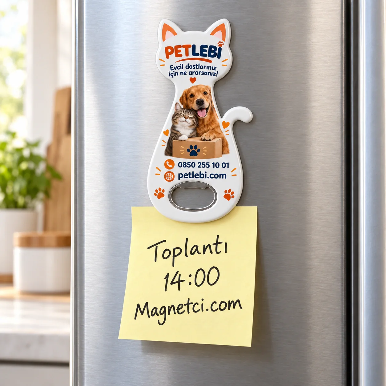 KEDAM-02 kodlu Kedi Açacak Magnet buzdolabında not tutma senaryosu
