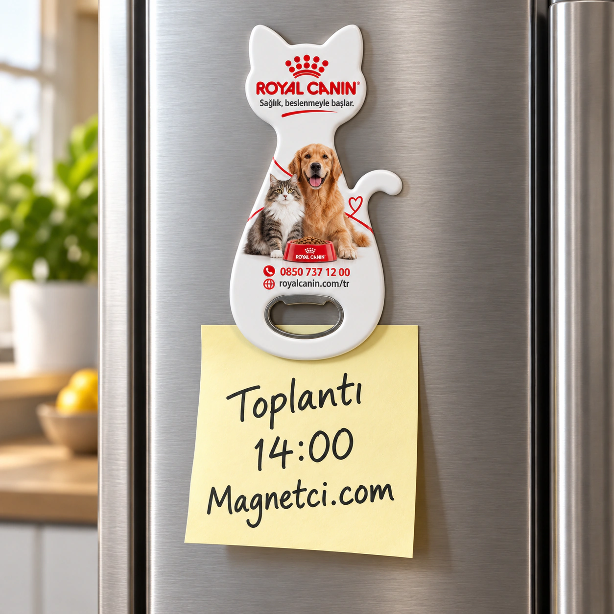 KEDAM-03 kodlu Kedi Açacak Magnet buzdolabında not tutma senaryosu