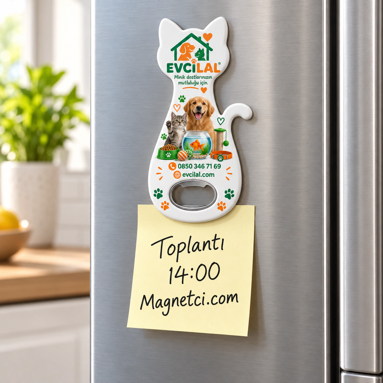 KEDAM-04 kodlu Kedi Açacak Magnet buzdolabında not tutma senaryosu