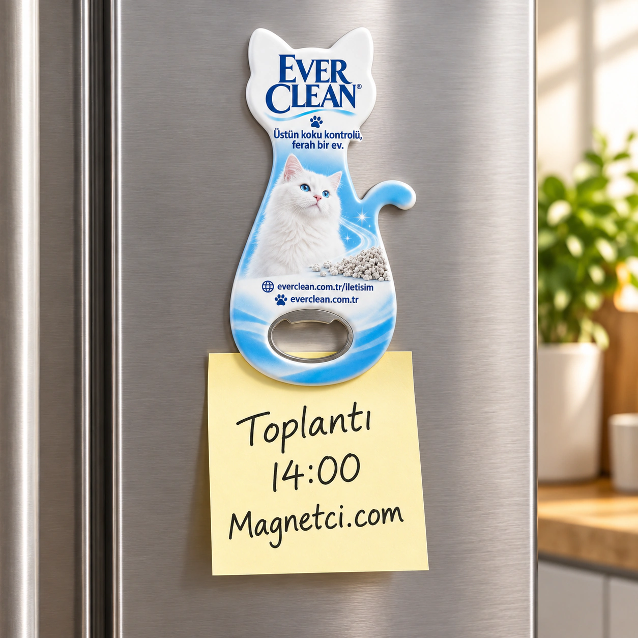 KEDAM-05 kodlu Kedi Açacak Magnet buzdolabında not tutma senaryosu