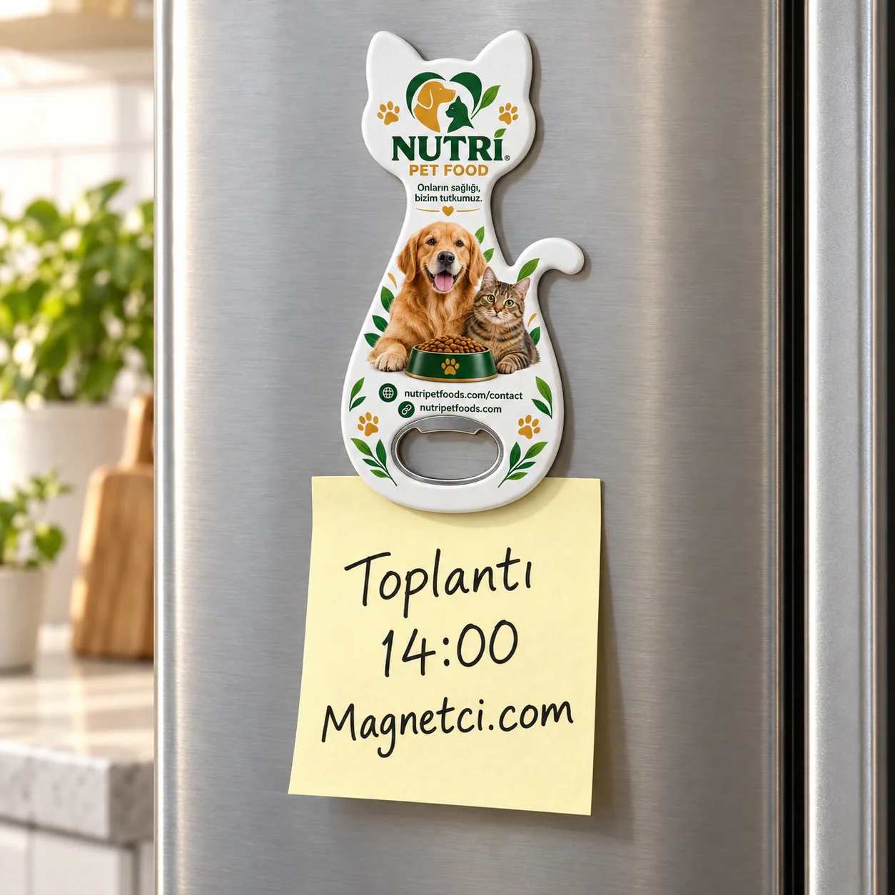 KEDAM-08 kodlu Kedi Açacak Magnet buzdolabında not tutma senaryosu