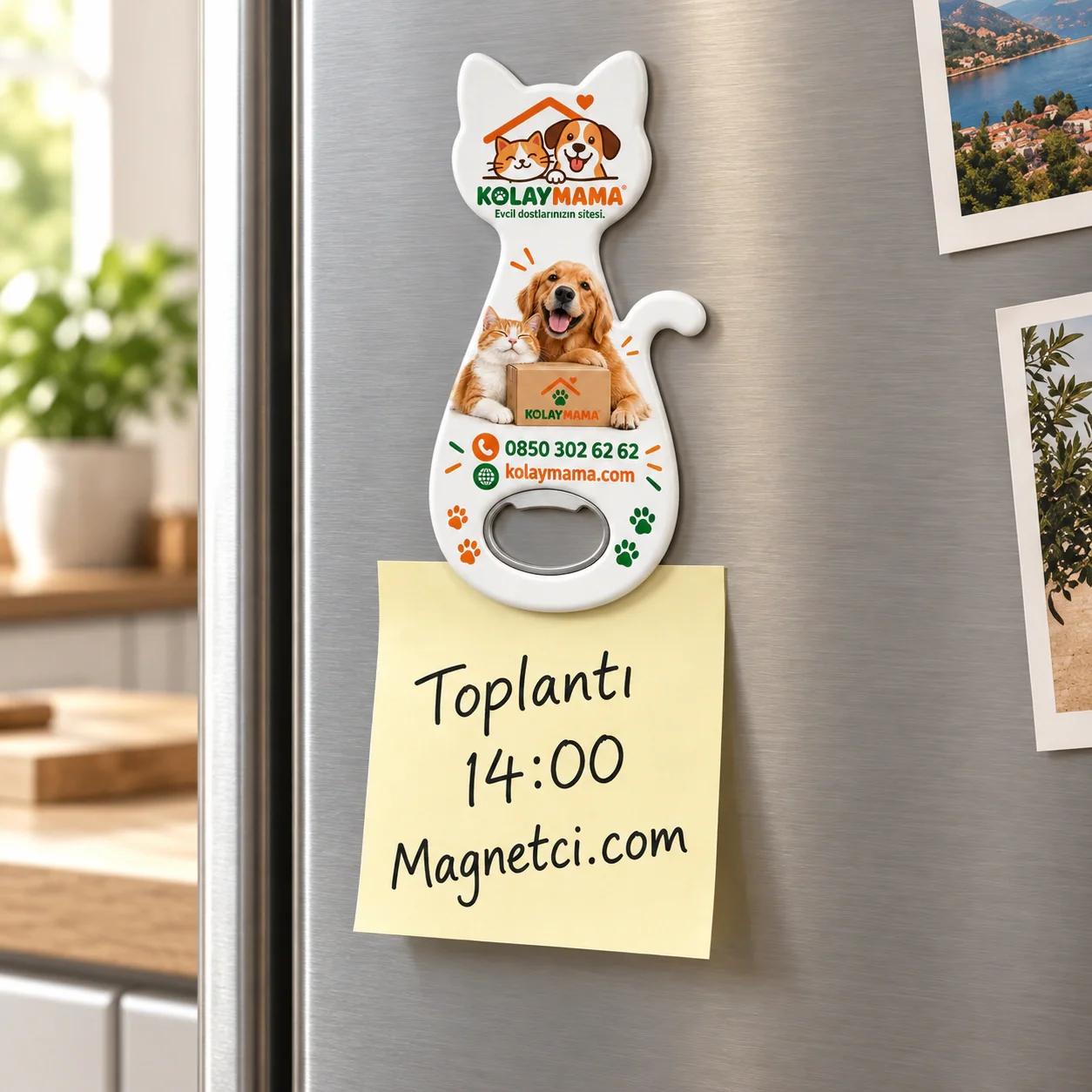 KEDAM-09 kodlu Kedi Açacak Magnet buzdolabında not tutma senaryosu