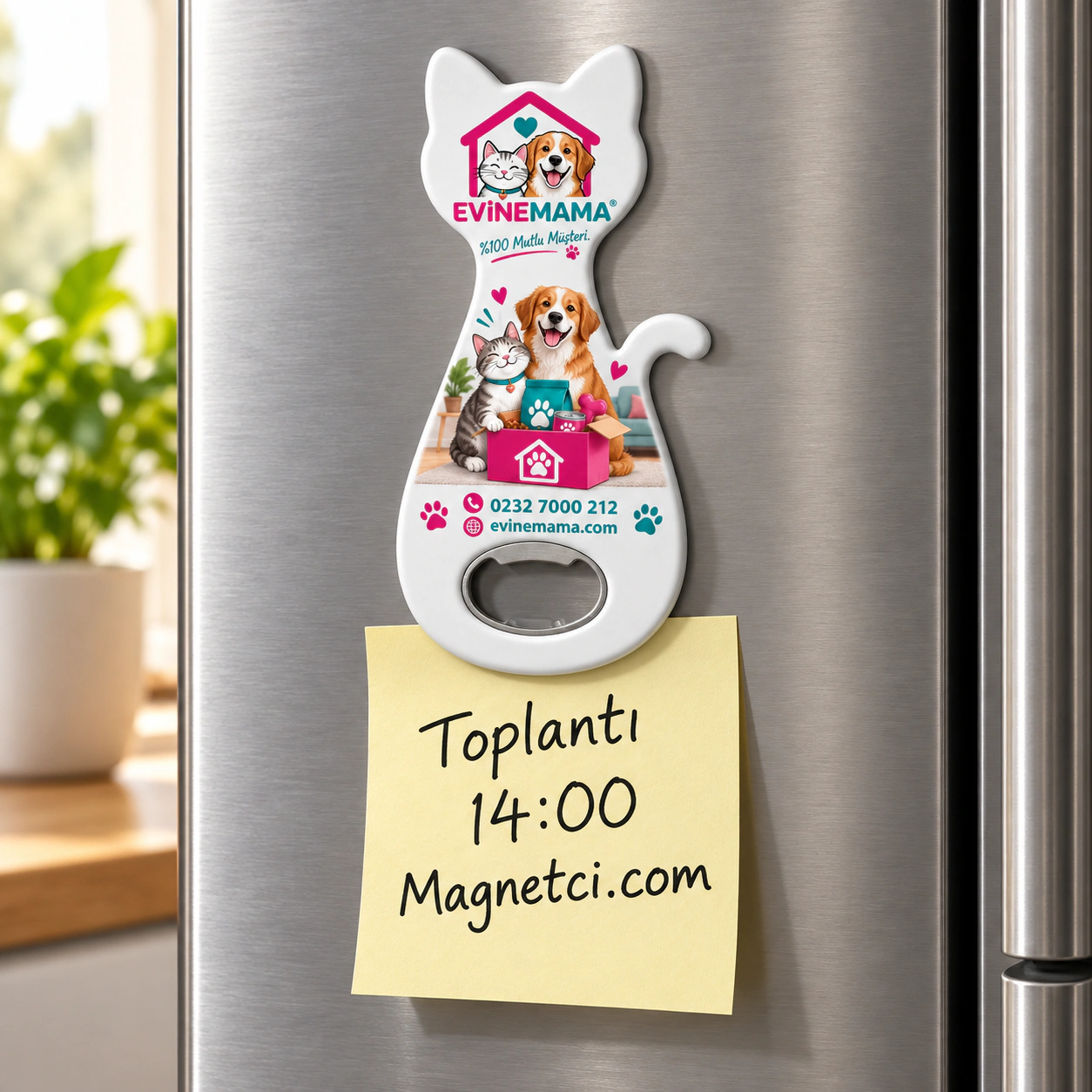 KEDAM-10 kodlu Kedi Açacak Magnet buzdolabında not tutma senaryosu