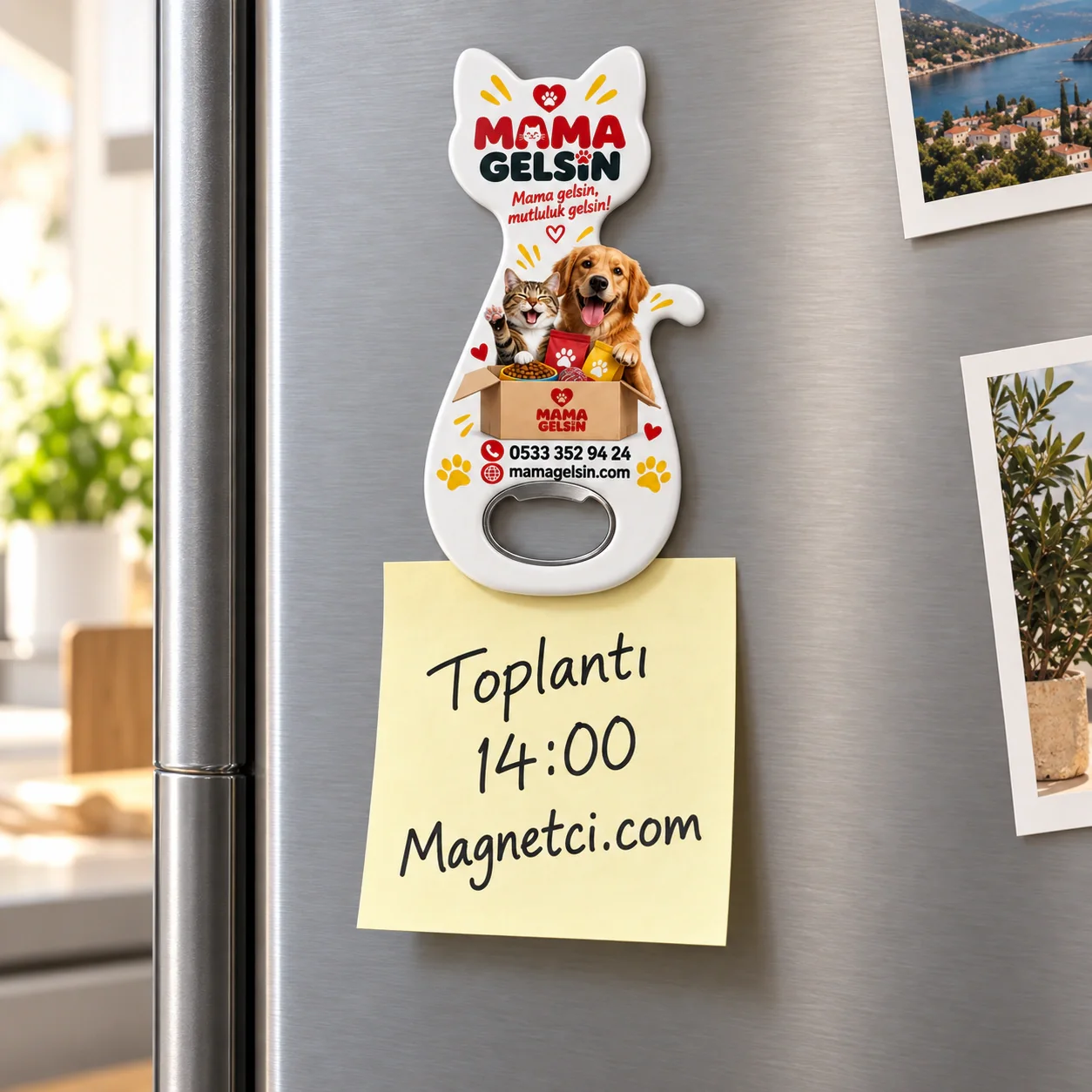 KEDAM-12 kodlu Kedi Açacak Magnet buzdolabında not tutma senaryosu