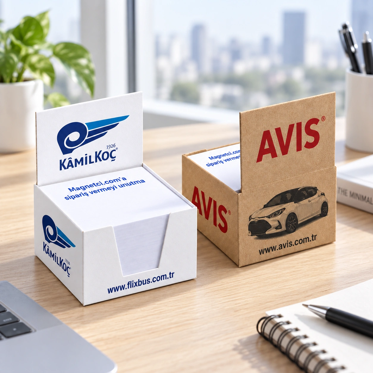KBC-03 küp bloknot aydınlık ofis kullanım senaryosu