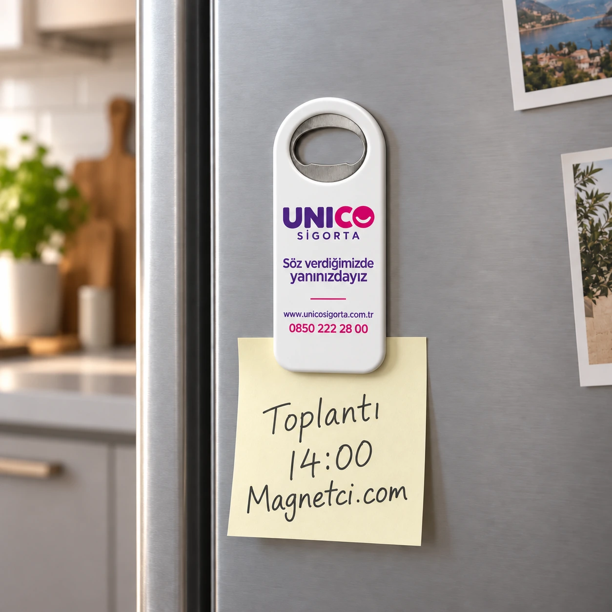 Unico Sigorta UV baskılı Lüks Düz Açacak Magnet, Ürün Kodu LDAM-11 kullanım senaryosu