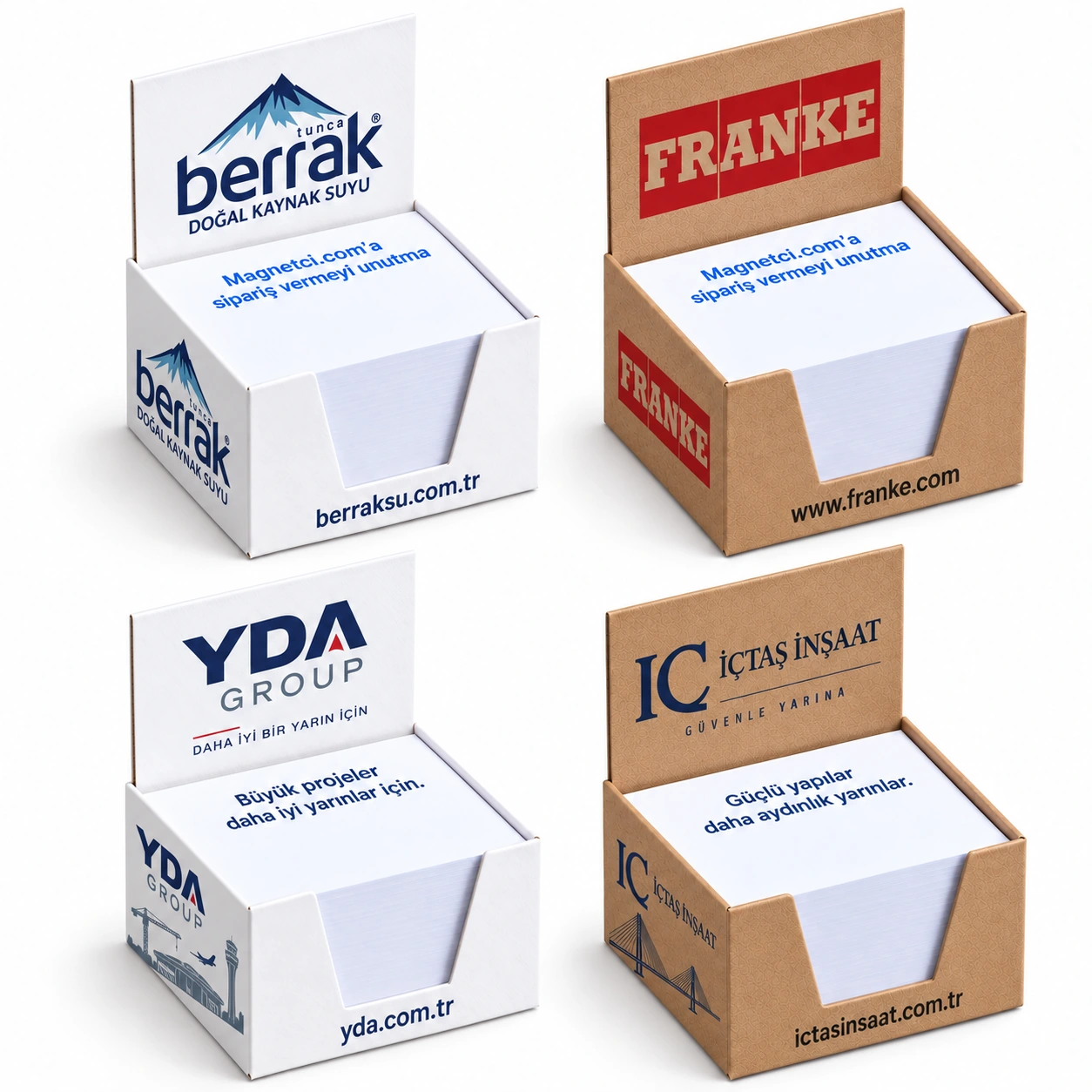 MUNL-03 masa üstü notluk; Berrak, Franke, YDA Group ve IC İçtaş İnşaat uygulamaları