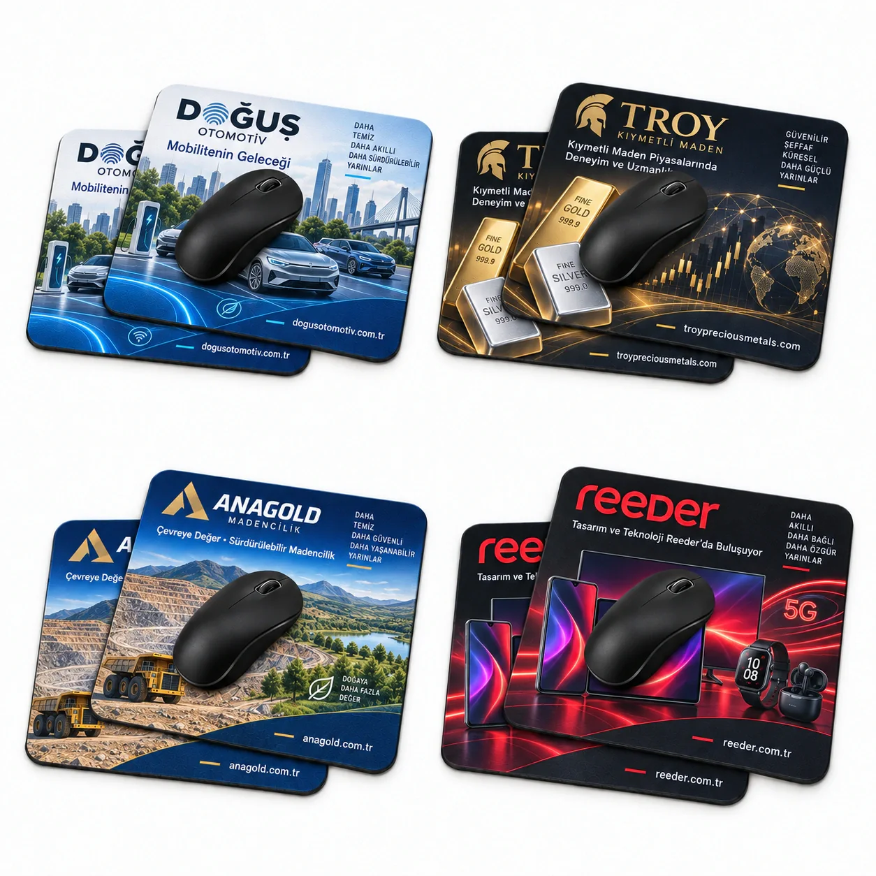 Doğuş Otomotiv Troy Anagold ve Reeder baskılı mousepad örnekleri