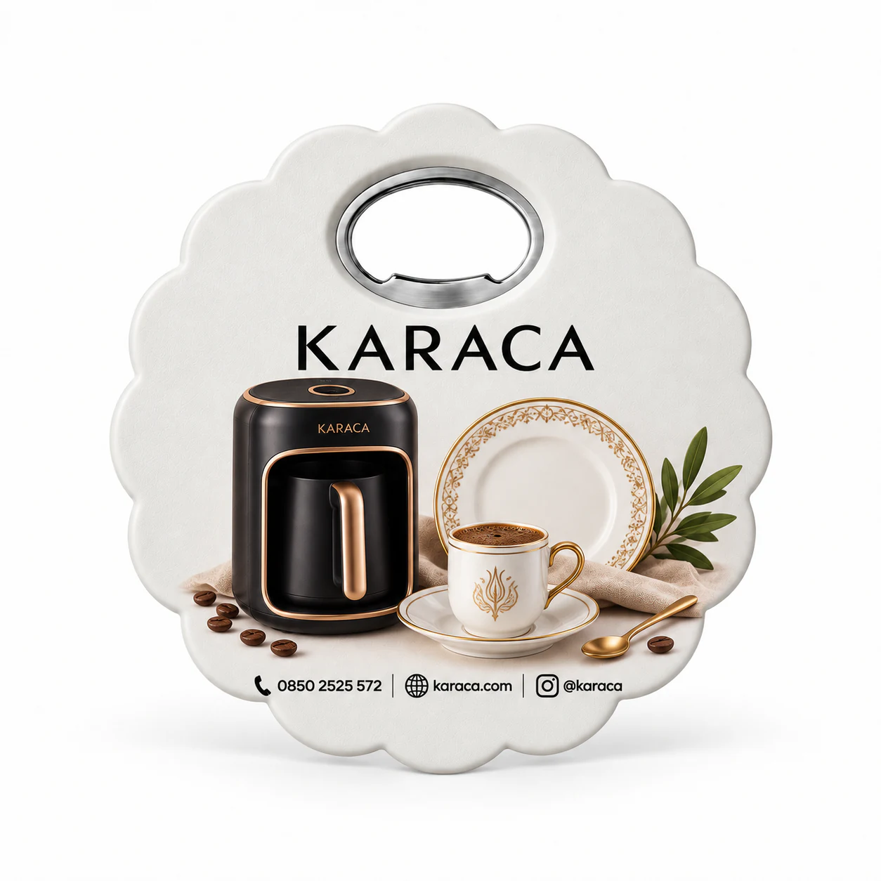 PBAAM-05 kodlu PAPATYA BARDAK ALTI AÇACAK MAGNET üretim örneği