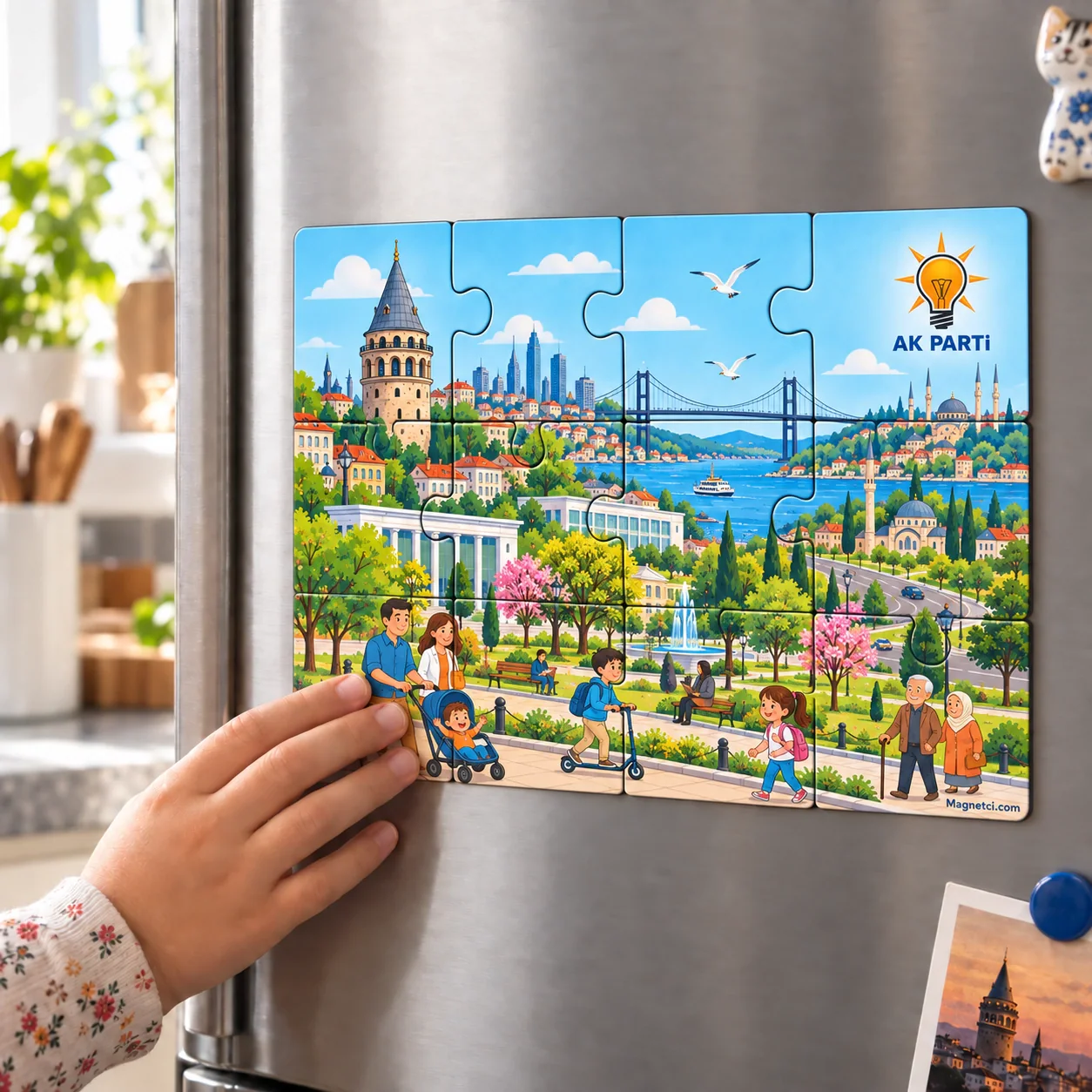 AK Parti Kurumsal Puzzle Magnet üretim senaryosu