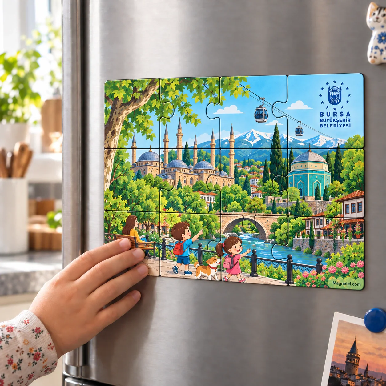 Bursa Büyükşehir Belediyesi Puzzle Magnet üretim senaryosu