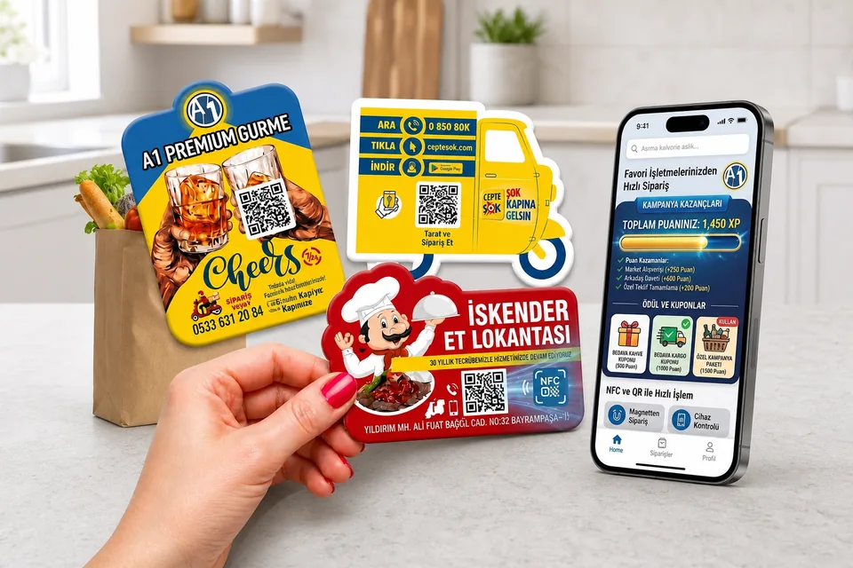 QR KODLU SADAKAT MAGNETİ üretim örnekleri