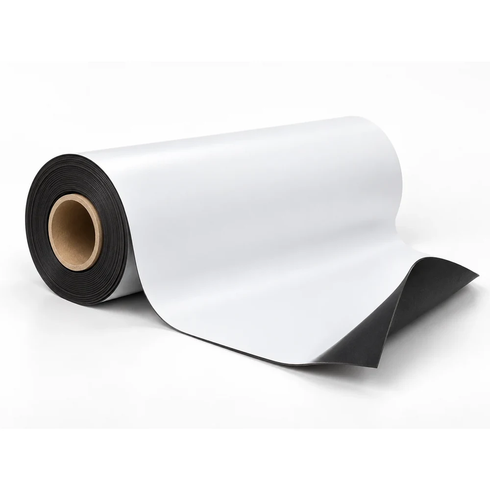 100 cm x 30 metre 0,600 mikron beyaz PVC kaplı yoğun sarımlı rulo magnet