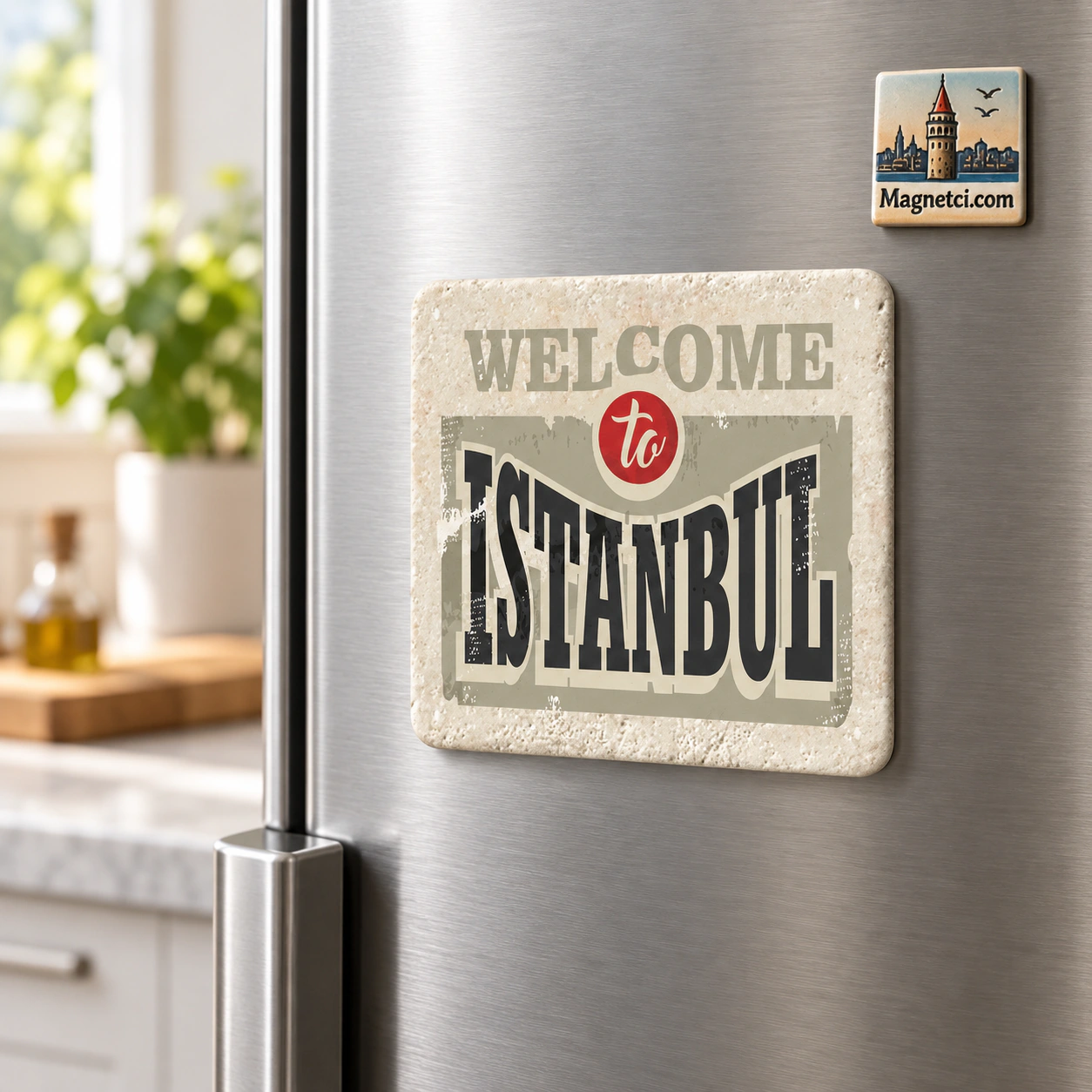 TM-09 taş magnet buzdolabı sahnesi